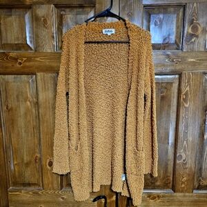 Lulu's Tan Cardigan Plush Open-Front Sweater